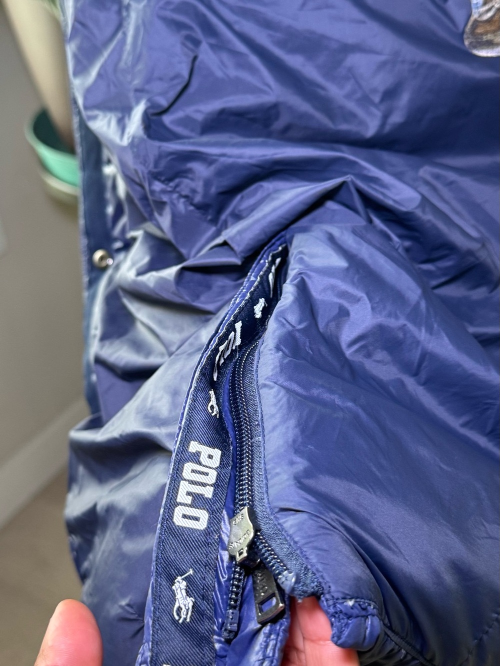 Polo Ralph Lauren Kids Navy Blue Down Polo Bear Long Puffer Parka Size 4/5 (XS) - Picture 8 of 9